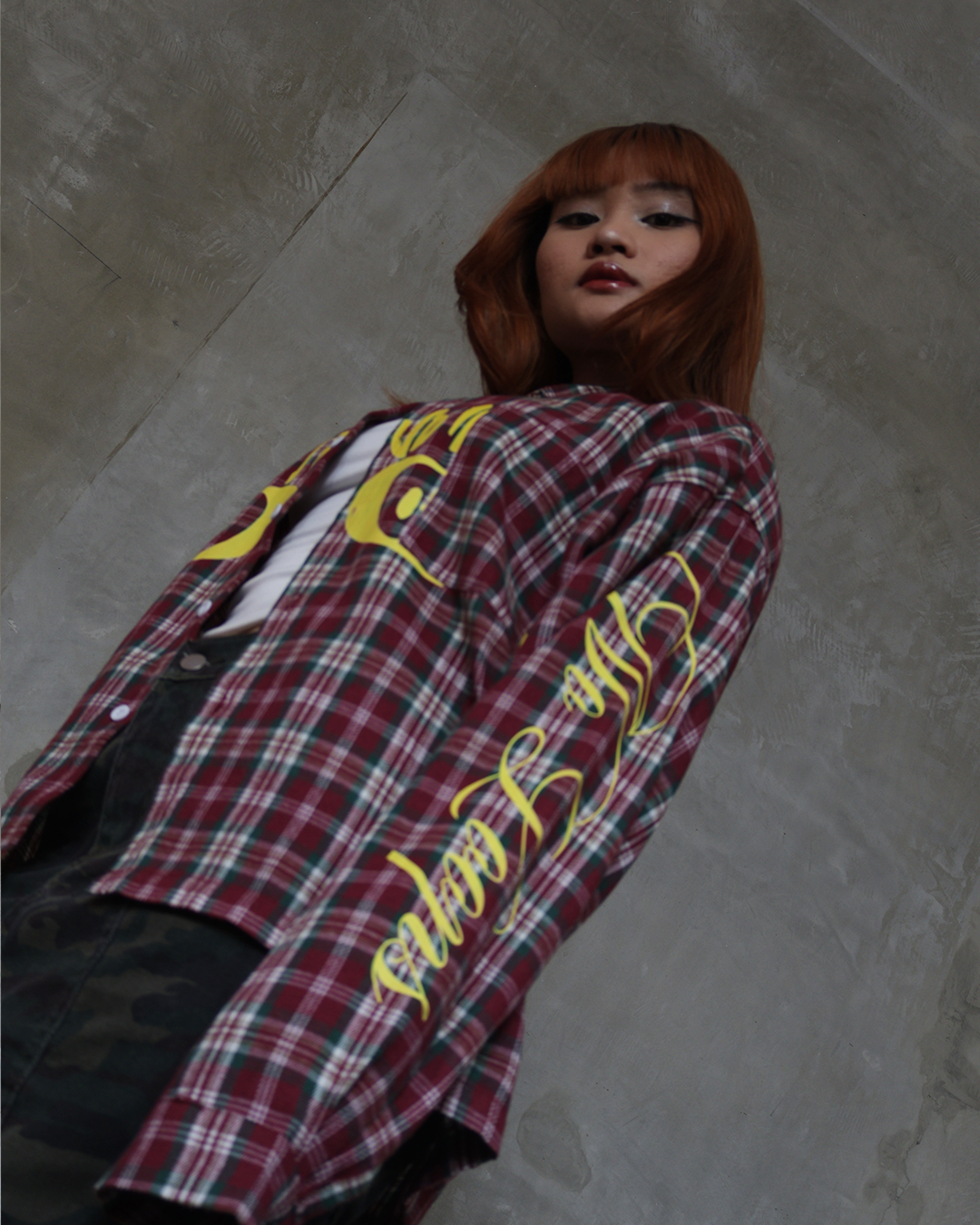 1 OF 1 S BRICK LS PLAID BOXY POLO